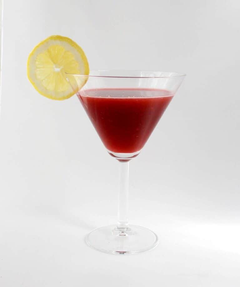 raspberry cocktail in glass