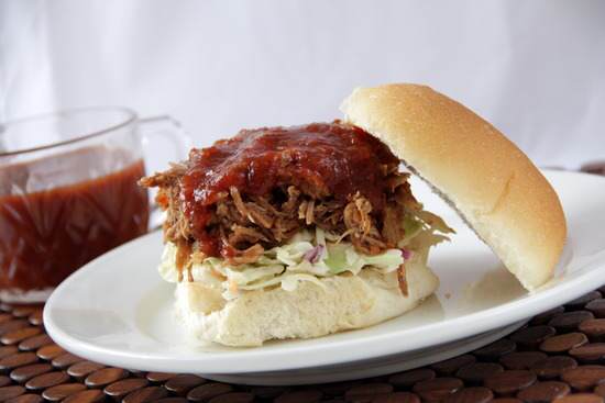Sweet & Spicy Root Beer BBQ Pork, slow cooker recipe with an easy homemade BBQ sauce | snappygourmet.com