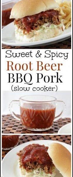 Sweet & Spicy Root BBQ Pork, slow cooker recipe with an easy homemade BBQ sauce | snappygourmet.com