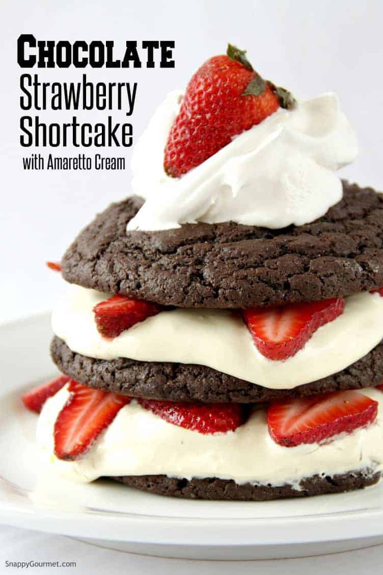 Chocolate Strawberry Shortcake with white background