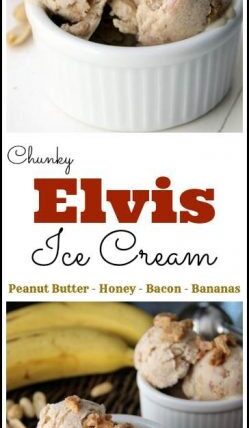 Chunky Elvis Ice Cream recipe - homemade ice cream with peanut butter, bananas, honey, and bacon! SnappyGourmet.com