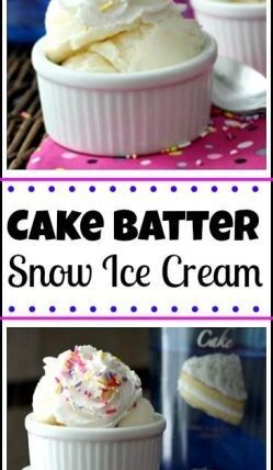 Easy Cake Batter Snow Ice Cream recipe - How to make homemade snow ice cream | snappygourmet.com