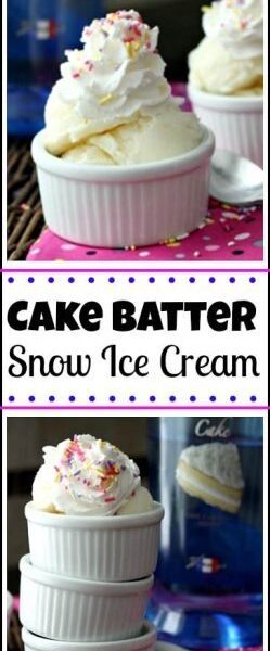 Easy Cake Batter Snow Ice Cream recipe - How to make homemade snow ice cream | snappygourmet.com