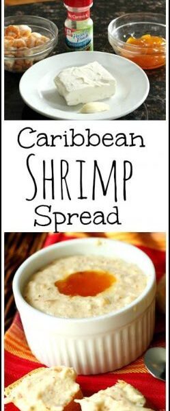 Caribbean Shrimp Spread - easy homemade spread and dip appetizer recipe. SnappyGourmet.com