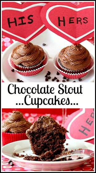 collage of chocolate stout cupcakes