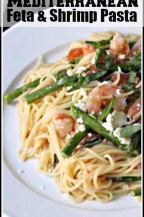 Mediterranean Feta & Shrimp Pasta Recipe - easy pasta family dinner. SnappyGourmet.com