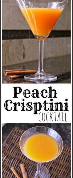 Peach Crisptini Cocktail recipe - easy peach cocktail drink | SnappyGourmet.com