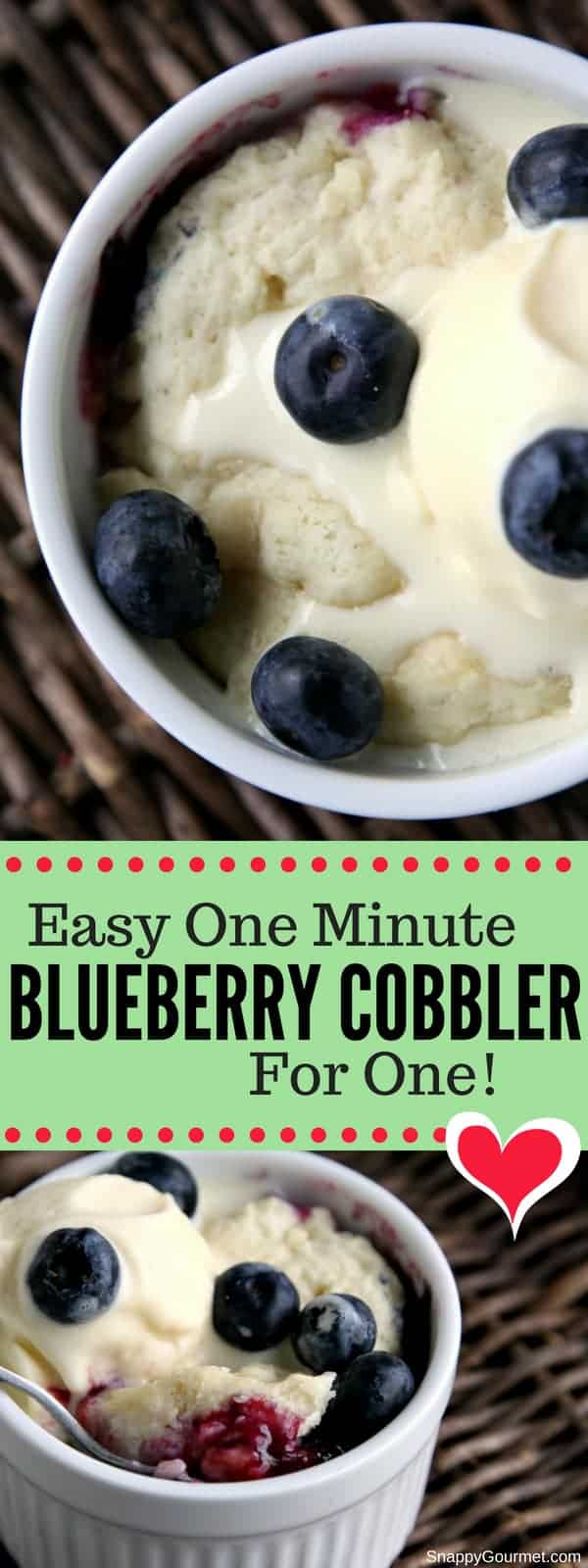 Easy Blueberry Cobbler Recipe - dessert for one ready in one minute