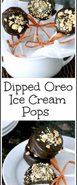 Dipped Oreo Ice Cream Pops - the best easy frozen dessert recipe great for summer! SnappyGourmet.com