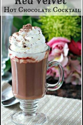 Red Velvet Hot Chocolate Cocktail (or Mocktail) recipe | snappygourmet.com