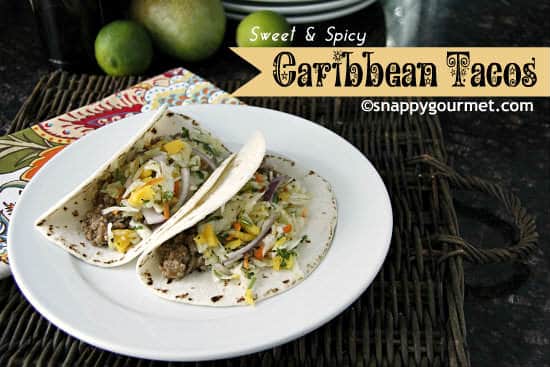 Caribbean Tacos Recipe | snappygourmet.com