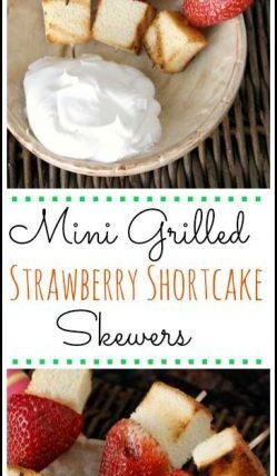 Easy Mini Grilled Strawberry Shortcake Skewers recipe - fun twist on strawberry shortcakes! SnappyGourmet.com