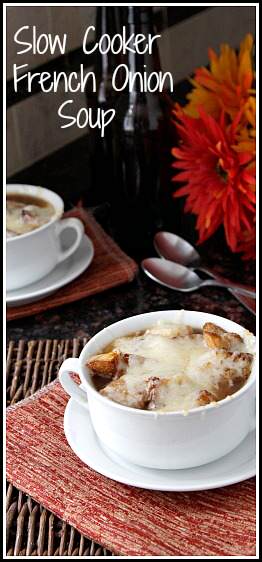 Slow Cooker French Onion Soup Recipe | snappygourmet.com
