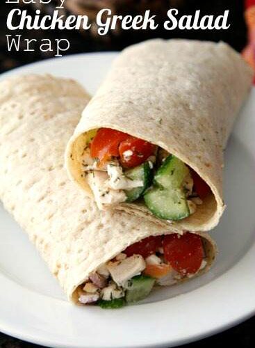 Easy Chicken Greek Salad Wrap Sandwich - quick summer sandwich recipe perfect picnic food or even a healthy school lunch! SnappyGourmet.com