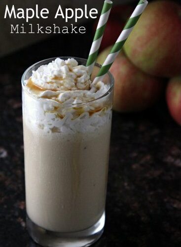 Easy Maple Apple Milkshake Recipe - a quick fall drink perfect for Halloween!