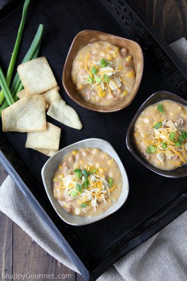 Slow Cooker Spicy Sausage & Corn Soup Recipe - an easy crockpot corn soup! SnappyGourmet.com