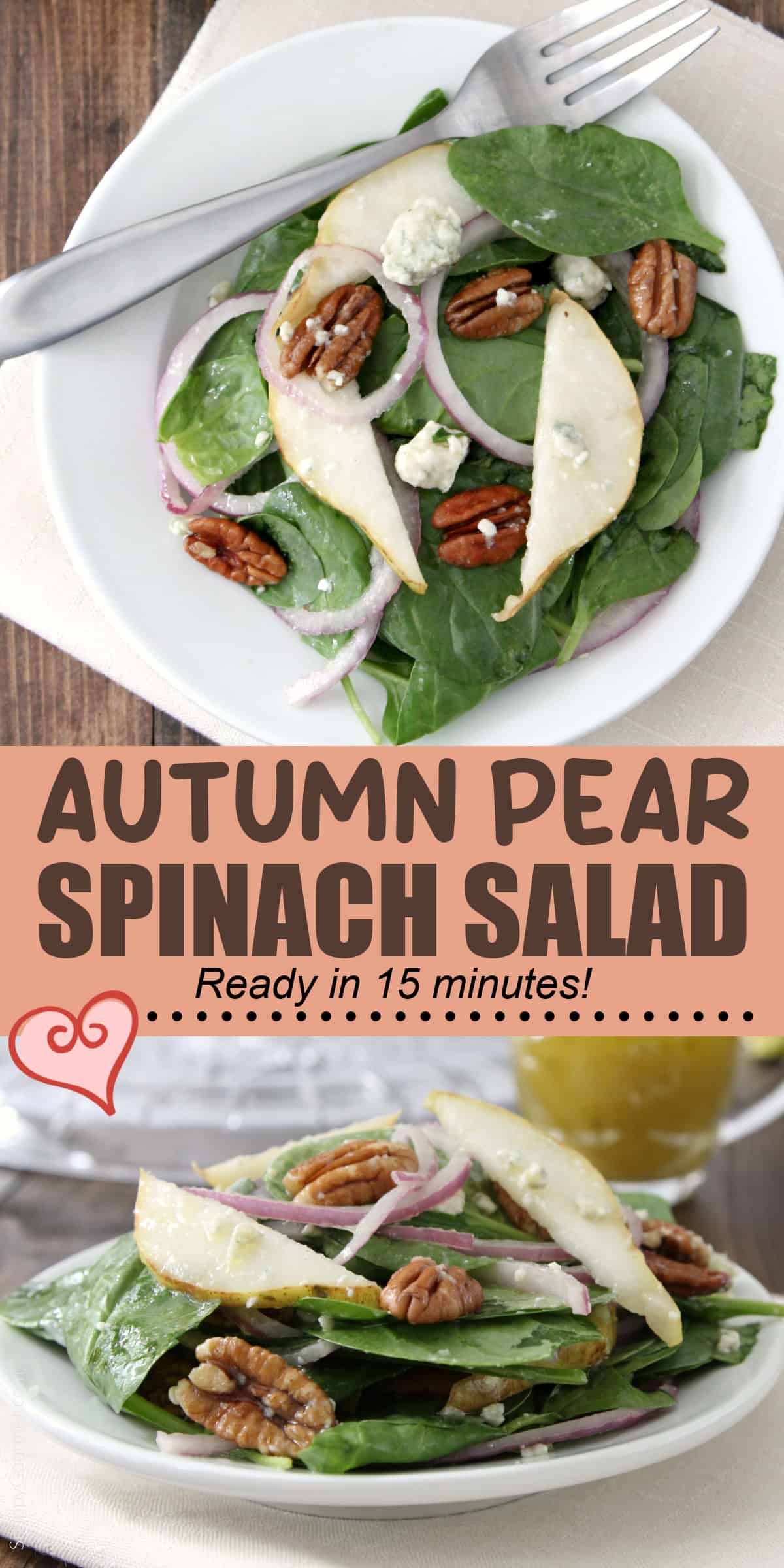 Autumn Spinach Salad collage of Autumn Spinach Salad