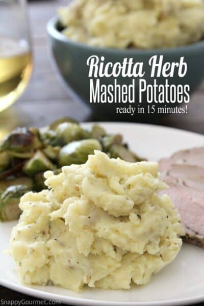 Ricotta Herb Mashed Potatoes - quick and easy mashed potatoes ready in 15 minutes! SnappyGourmet.com