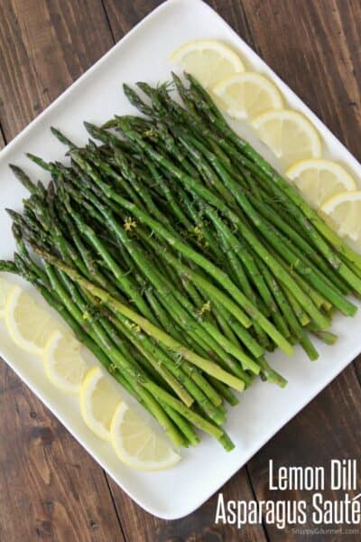 Lemon Dill Asparagus, an easy vegetable side dish recipe! SnappyGourmet.com