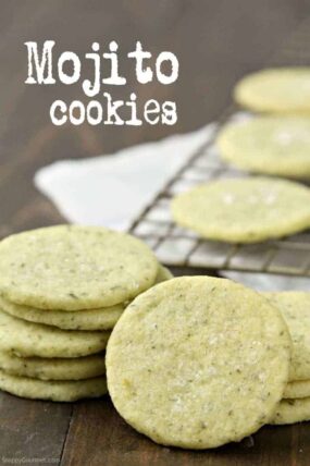 Mojito Cookies Recipe - Easy from scratch shortbread cookie recipe with lime, mint, and rum. SnappyGourmet.com