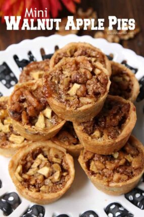 Mini Walnut Apple Pies - cinnamon apple pies baked in mini muffin pans
