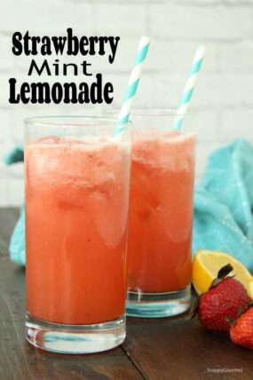Strawberry Mint Lemonade in glass