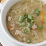 closeup of soup in bowl