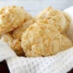 garlic cheddar drop biscuits in basket