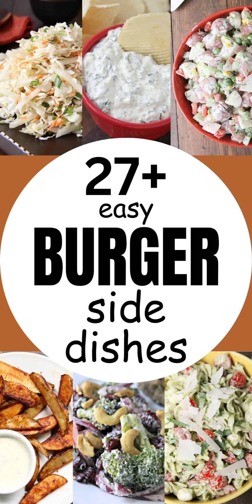 collage of side dishes for burgers