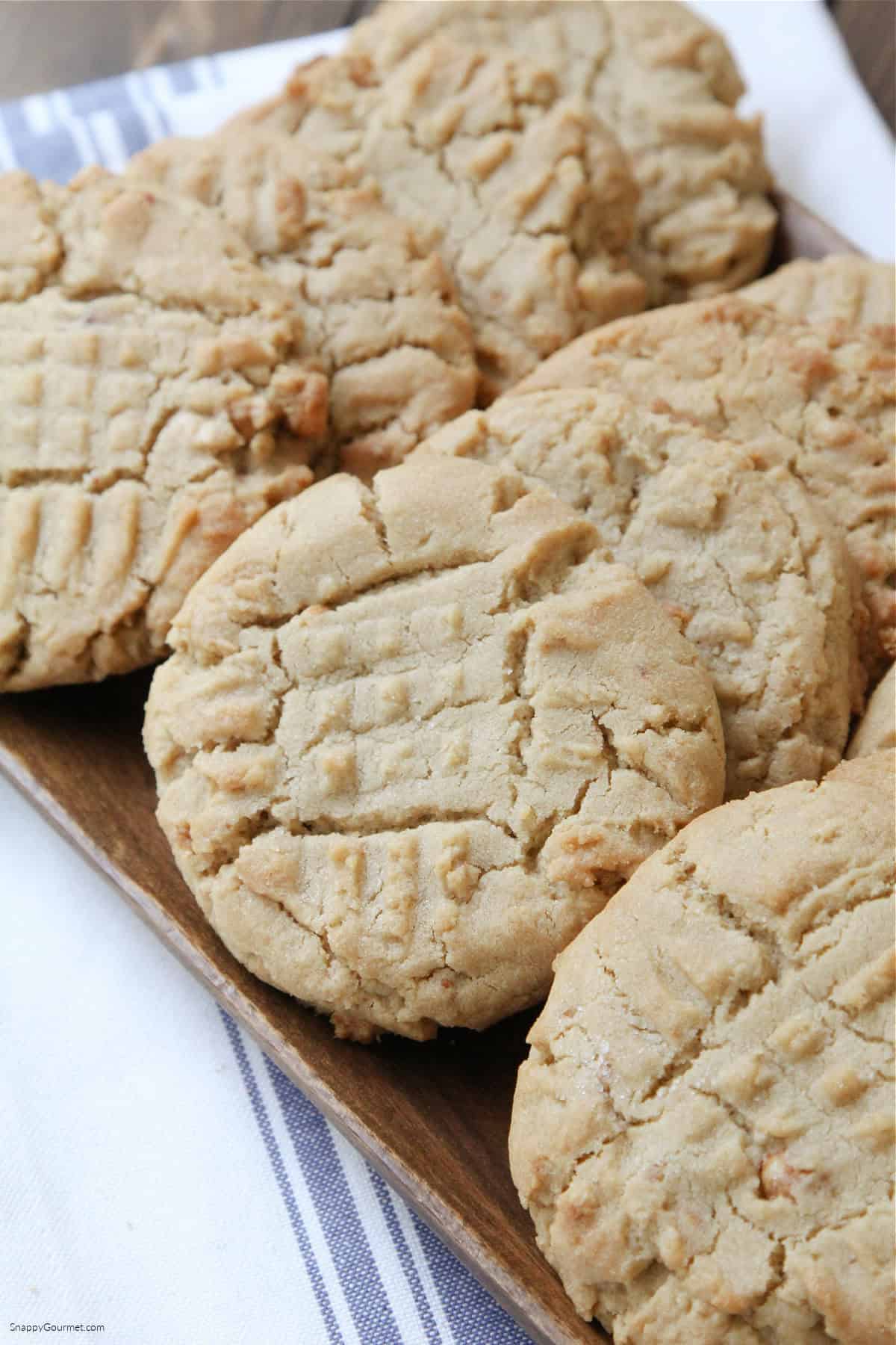 tray of large peanut butter cookies