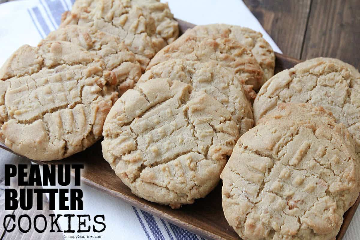 tray of large peanut butter cookies