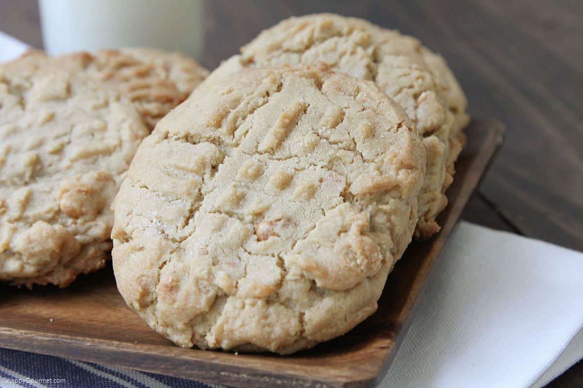 peanut butter cookies on tray