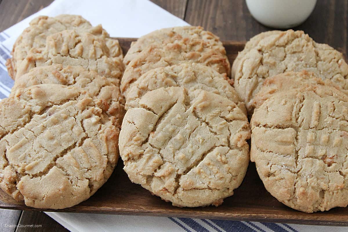 tray of peanut butter cookies