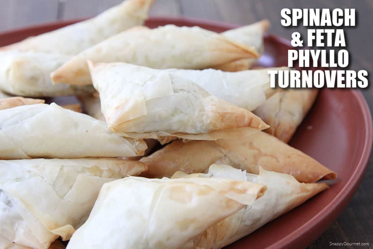 Spinach & Feta Phyllo Turnovers on plate