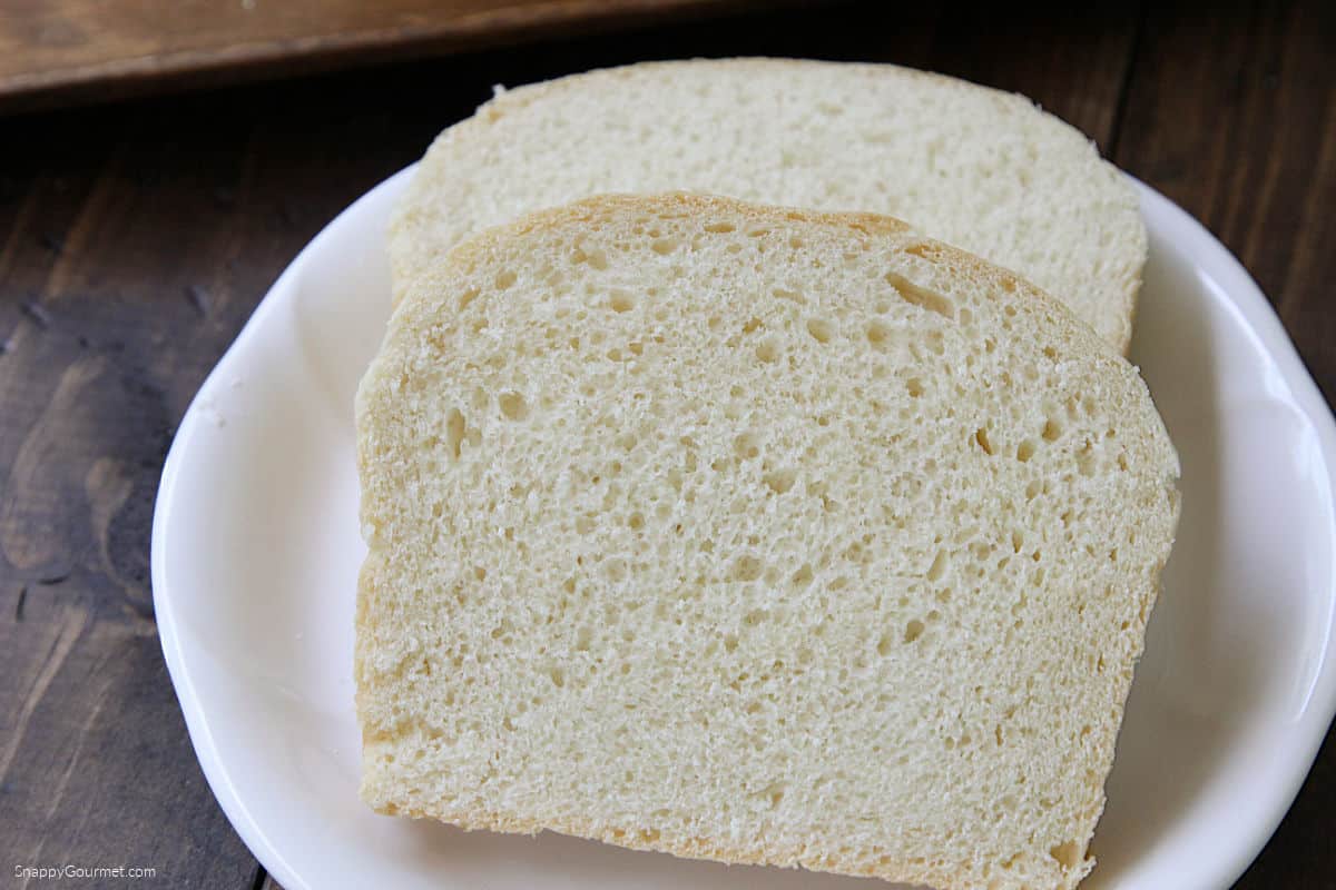 slices of white sandwich bread on plate