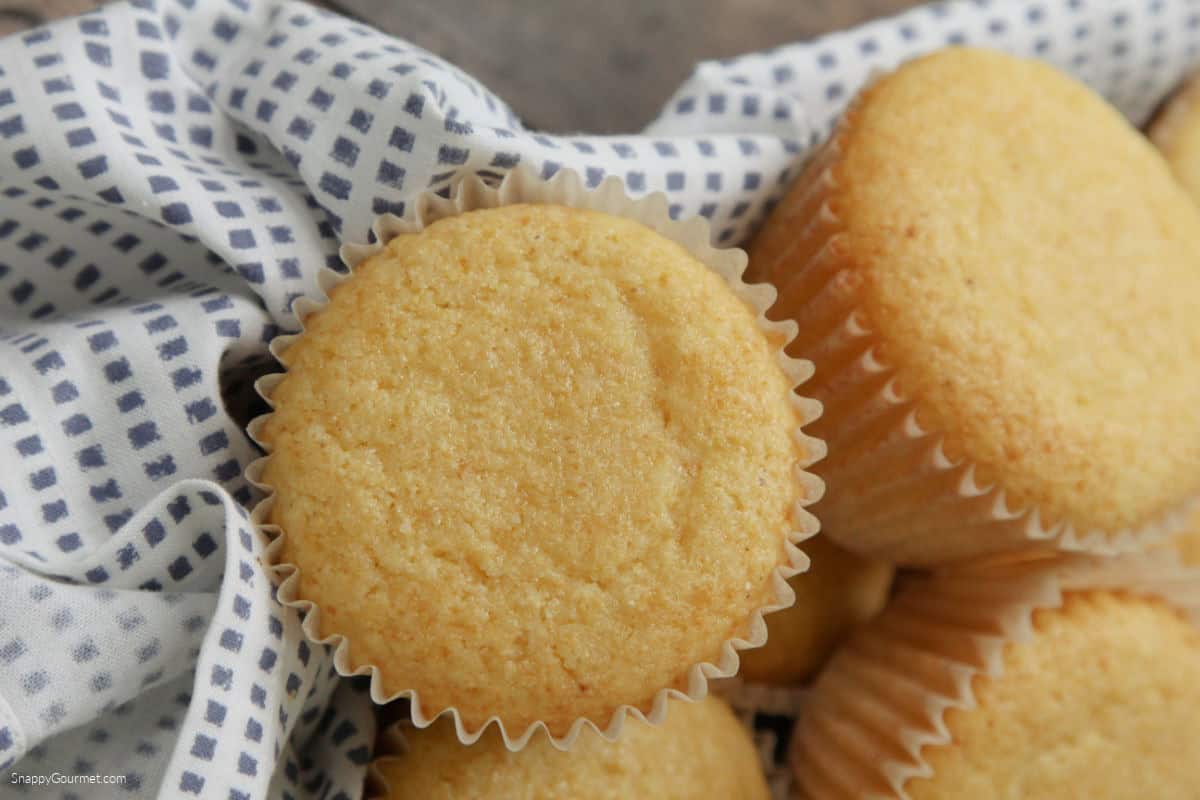 cornbread muffins in basket