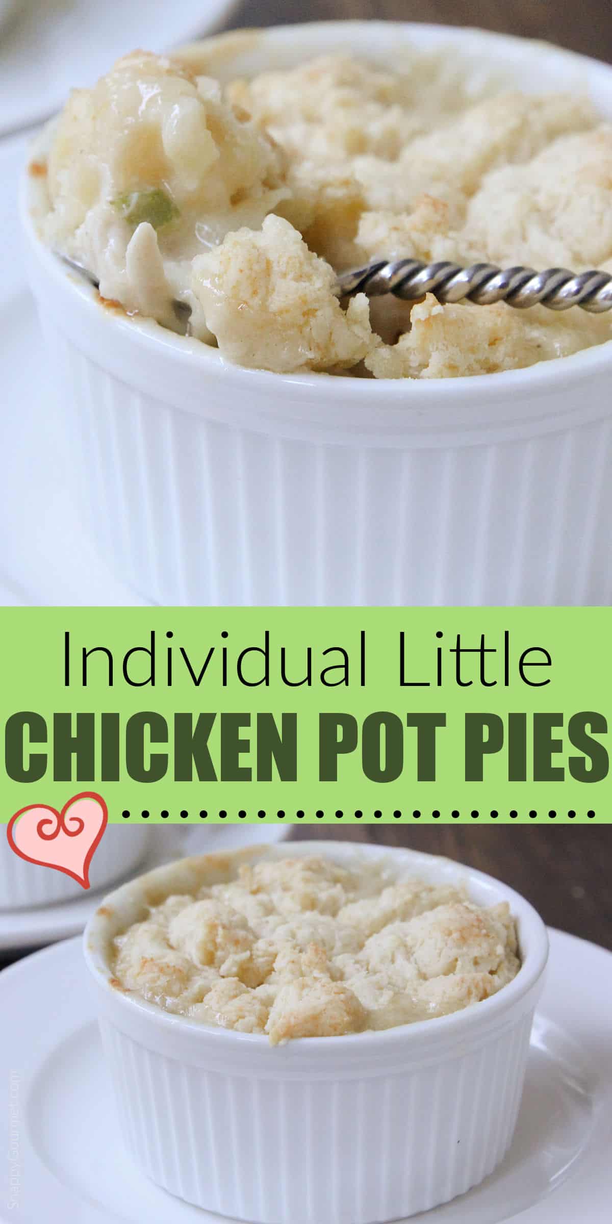 collage of Individual Chicken Pot Pies