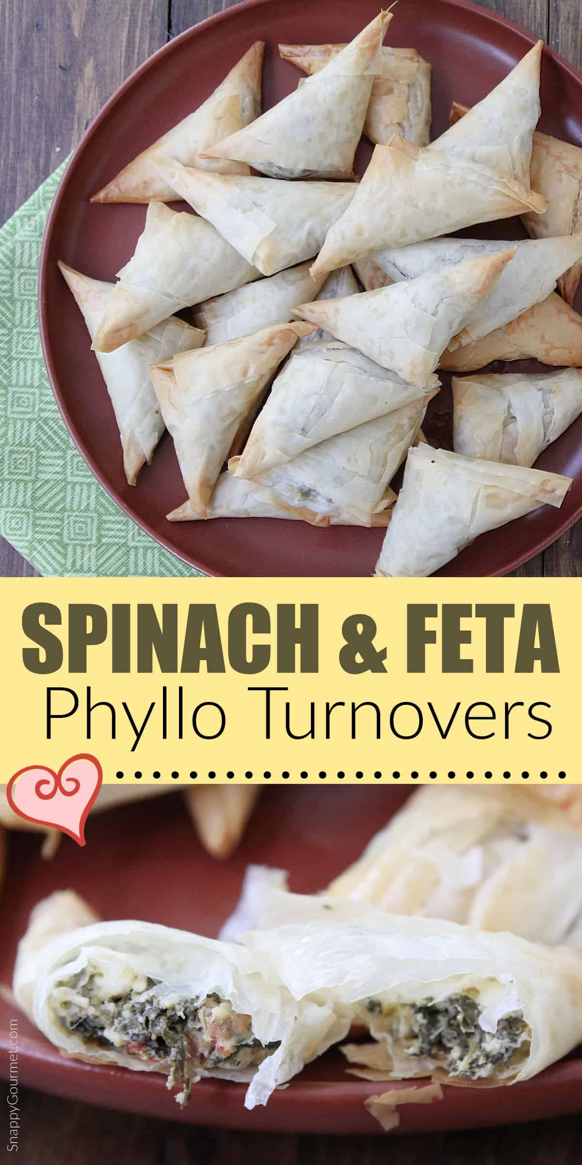 collage of Spinach & Feta Phyllo Turnovers
