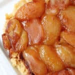 closeup of Apple Tarte Tatin on platter
