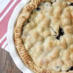 Blueberry Pie in pie plate