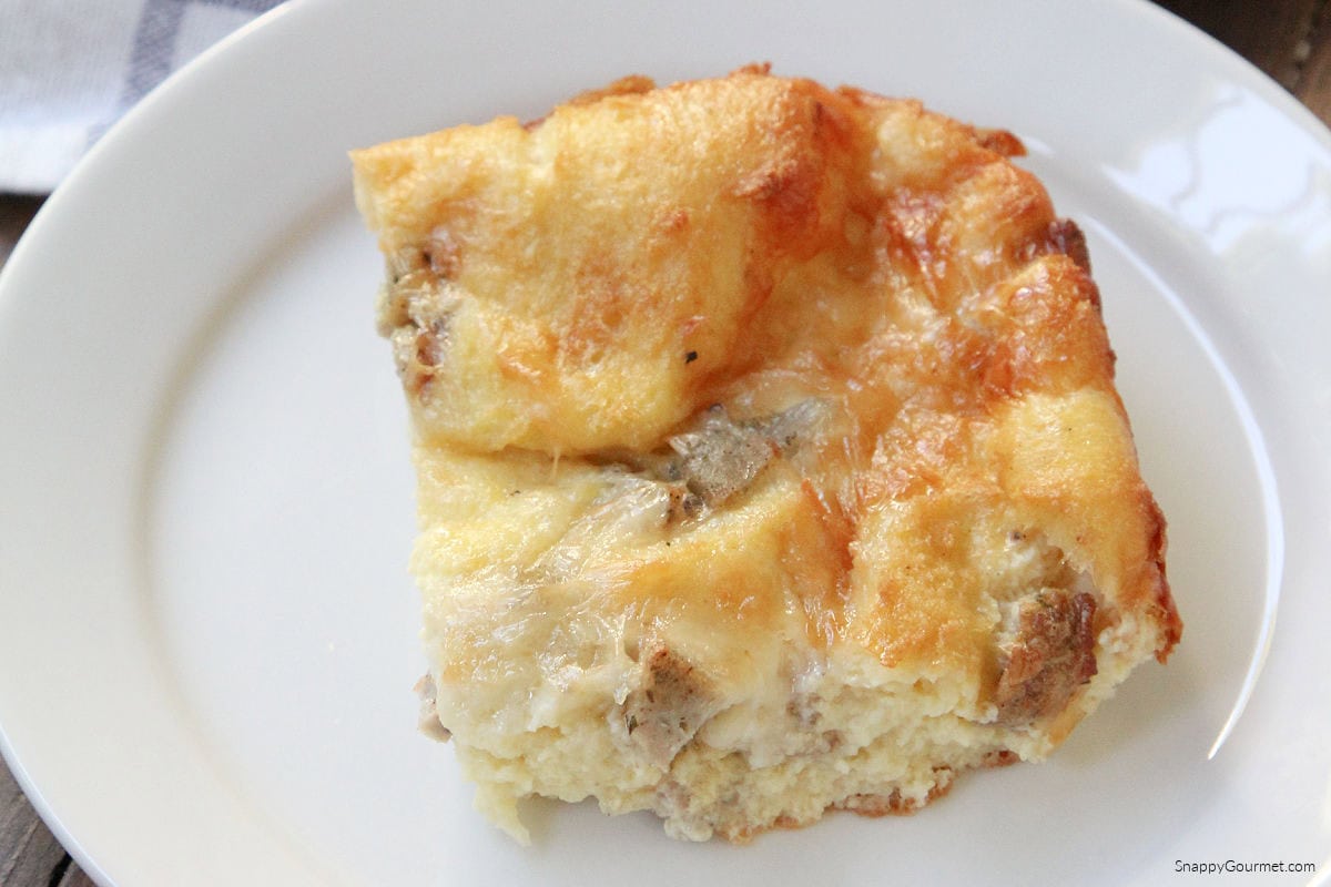 slice of Breakfast Casserole on plate