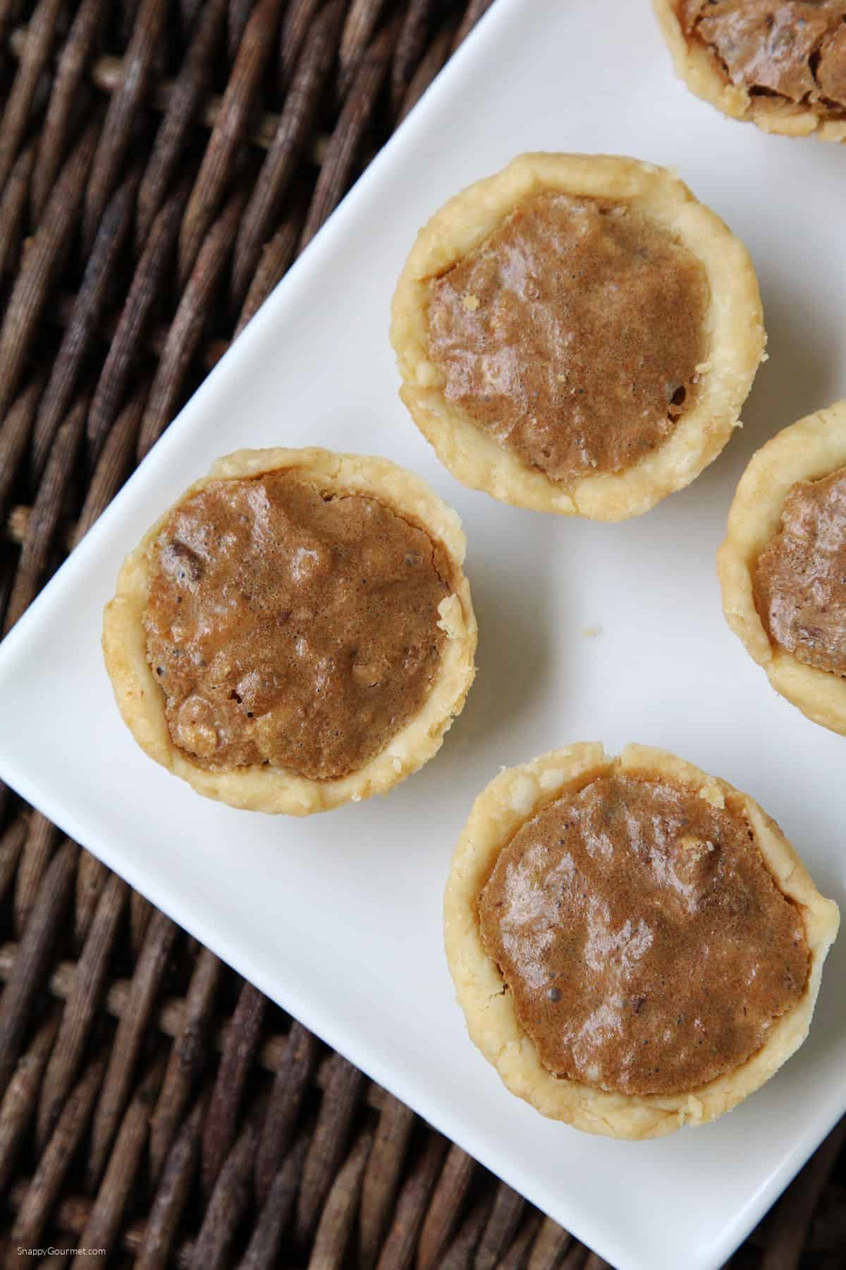 Chocolate Pecan Tassies Chocolate Pecan Tassies on platter