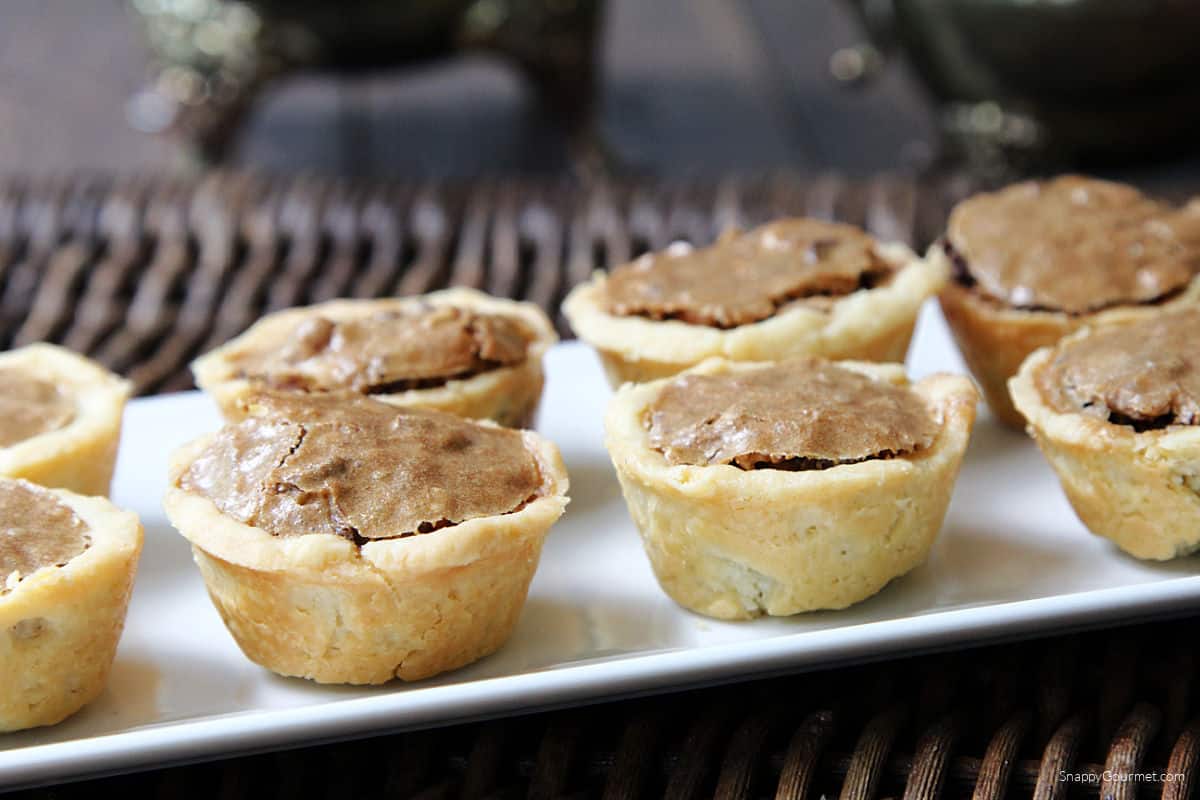 Chocolate Pecan Tassies Chocolate Pecan Tassies on platter