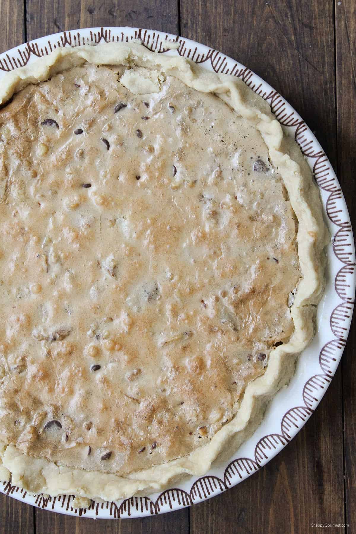 Chocolate Walnut Cookie Pie Chocolate Walnut Cookie Pie in pie plate