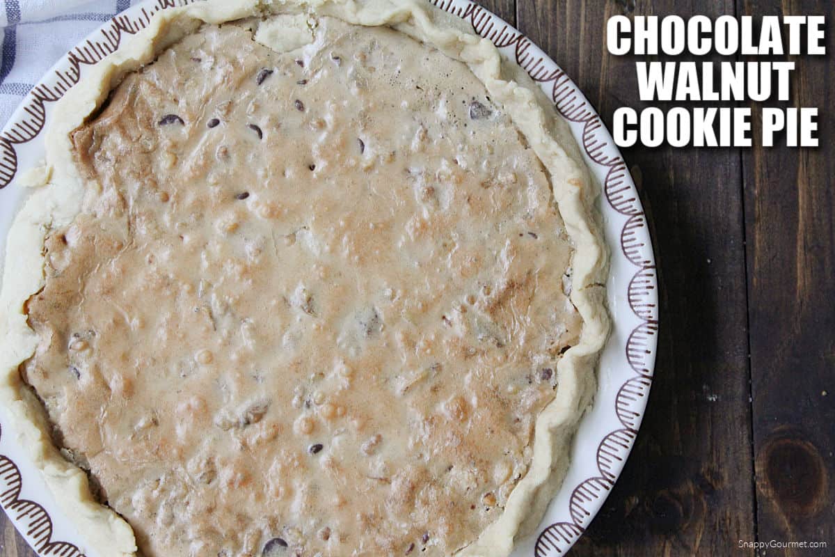 Chocolate Walnut Cookie Pie Chocolate Walnut Cookie Pie in pie plate