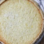 Coconut Custard Pie in pie plate