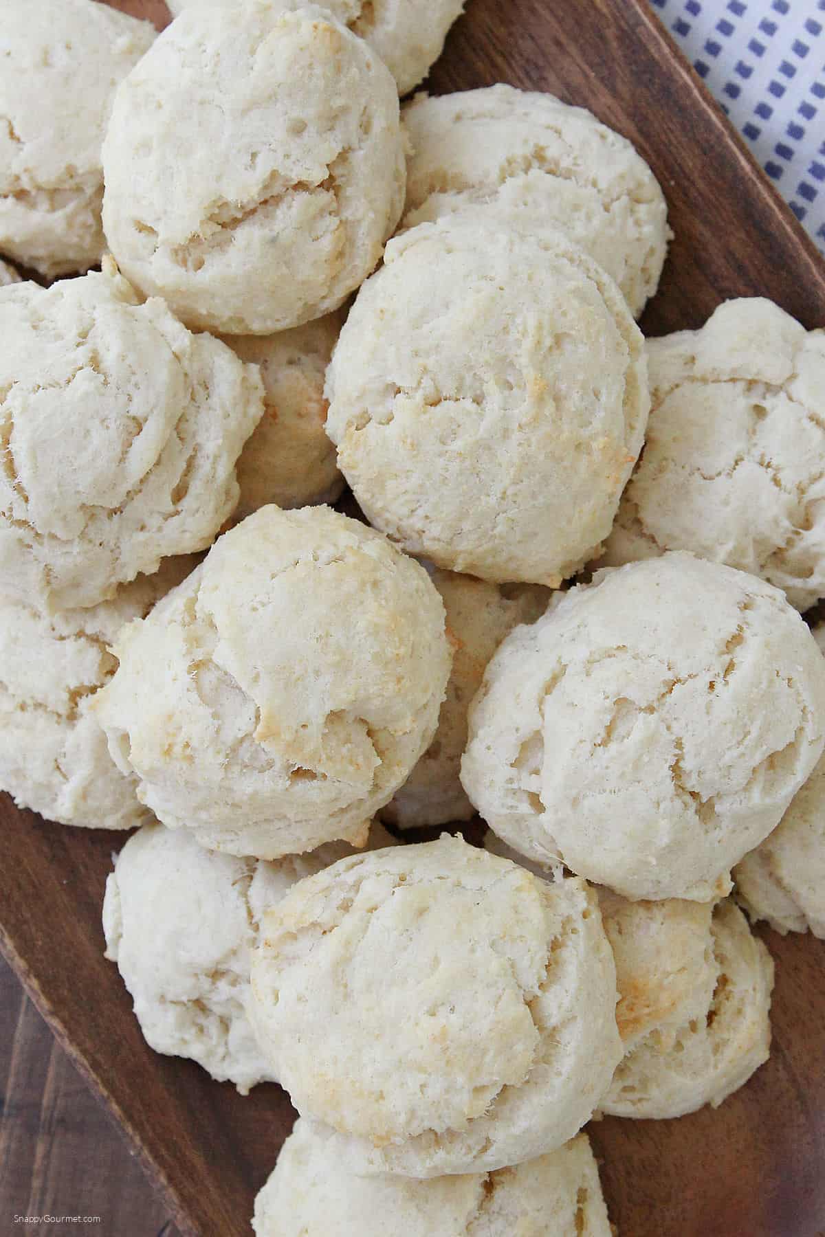 Drop Biscuits Drop Biscuits on wood platter