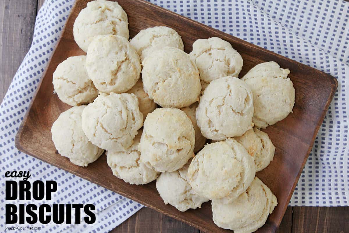 Drop Biscuits Drop Biscuits on wood platter