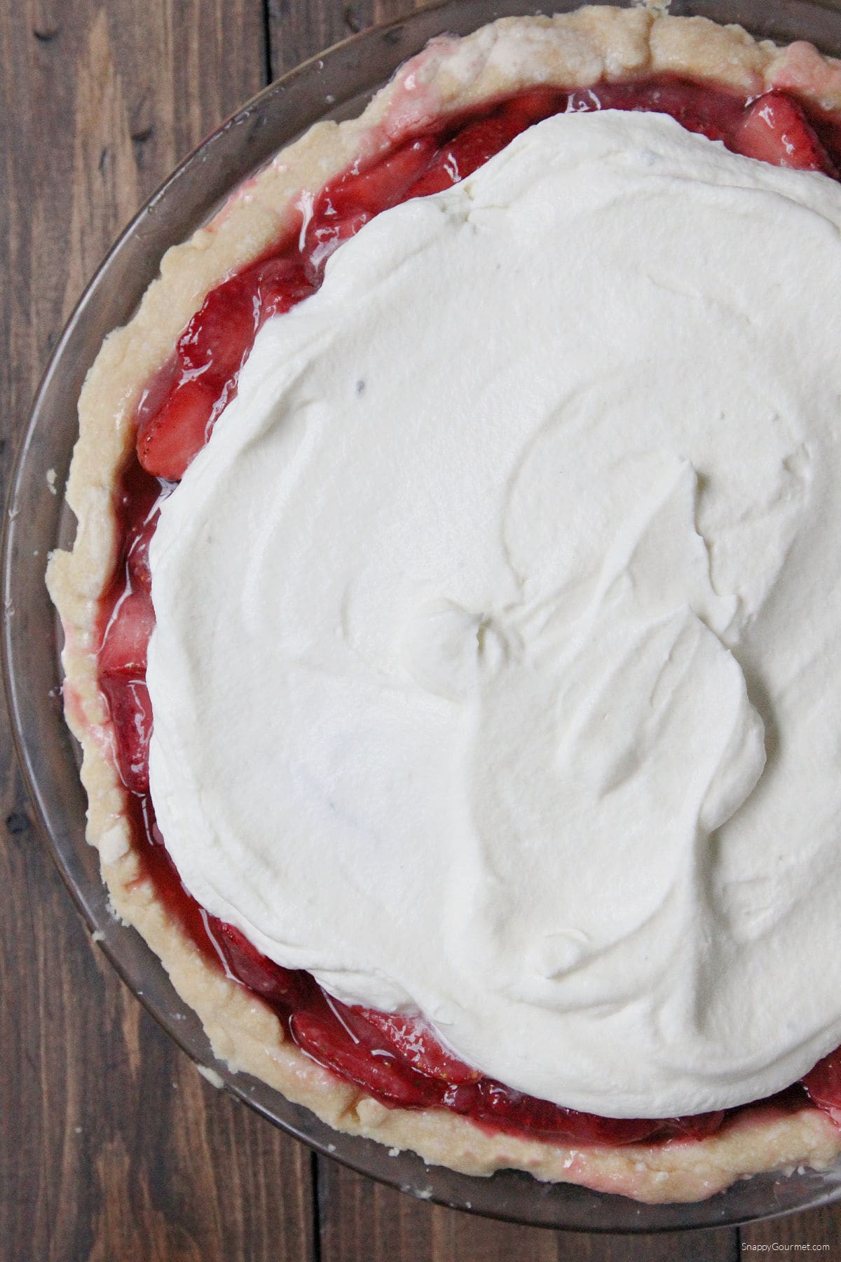 Fresh Strawberry Pie in pie plate