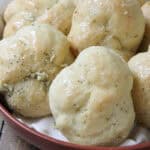 Garlic Knots on towel in bowl